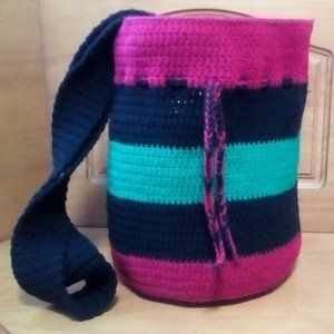 SALE! Serenity and Luxe | Pan African Striped Crossbody Drawstring Mochila Bag